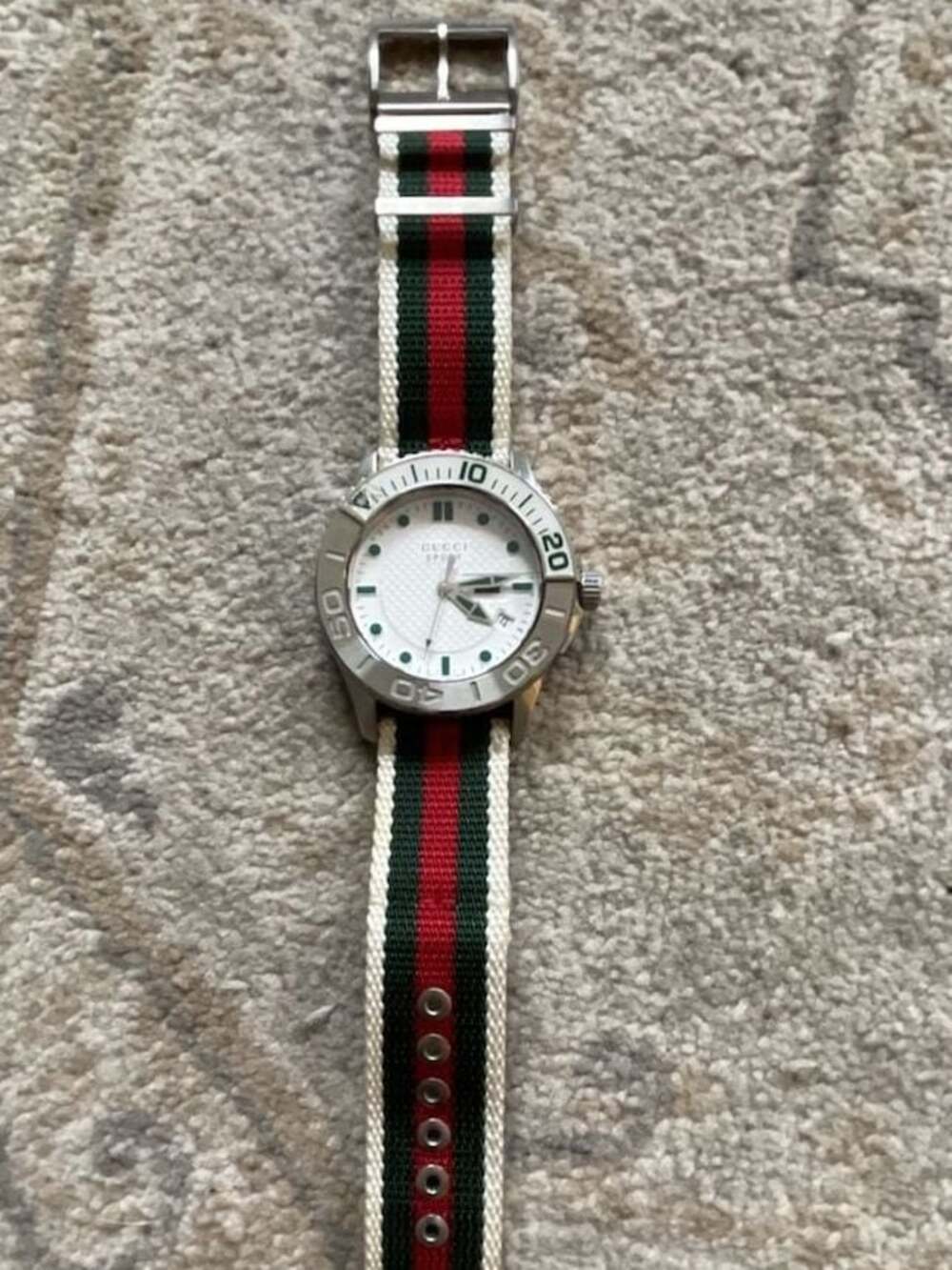 Gucci Sport 126.2 G-Timeless Watch with Web Stripe Nylon Strap